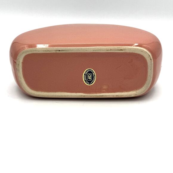 80s Mauve Salmon Pink Ceramic Vase CPD Retro Pottery White Clay - Picture 3 of 7